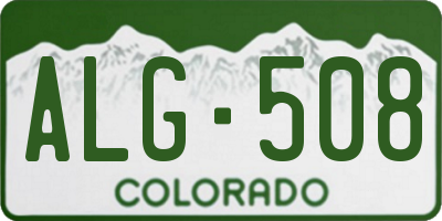 CO license plate ALG508