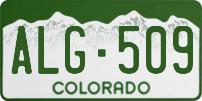 CO license plate ALG509