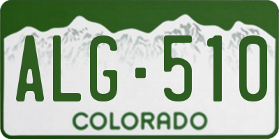 CO license plate ALG510