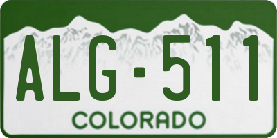 CO license plate ALG511