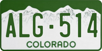CO license plate ALG514