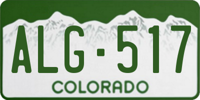 CO license plate ALG517