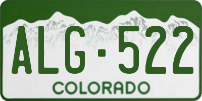 CO license plate ALG522
