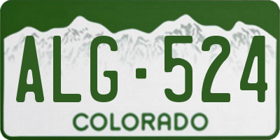 CO license plate ALG524