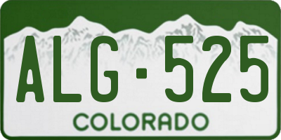 CO license plate ALG525