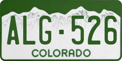 CO license plate ALG526