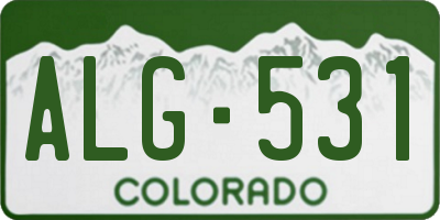 CO license plate ALG531