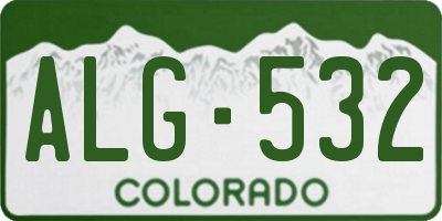 CO license plate ALG532