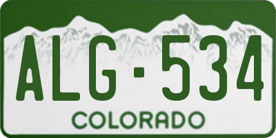 CO license plate ALG534