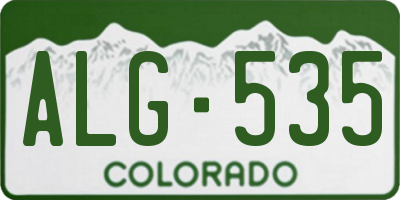 CO license plate ALG535