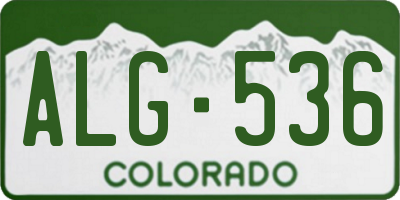 CO license plate ALG536