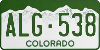 CO license plate ALG538