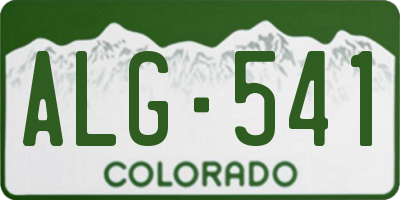 CO license plate ALG541