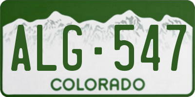 CO license plate ALG547