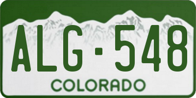 CO license plate ALG548
