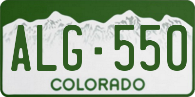 CO license plate ALG550