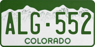 CO license plate ALG552