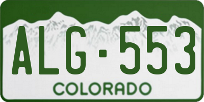 CO license plate ALG553
