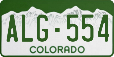 CO license plate ALG554