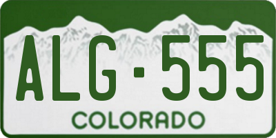 CO license plate ALG555