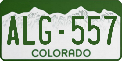 CO license plate ALG557