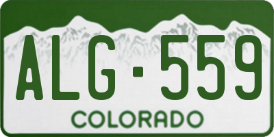 CO license plate ALG559