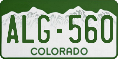 CO license plate ALG560