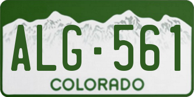 CO license plate ALG561