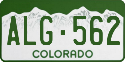 CO license plate ALG562