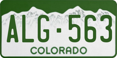 CO license plate ALG563