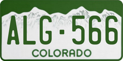 CO license plate ALG566