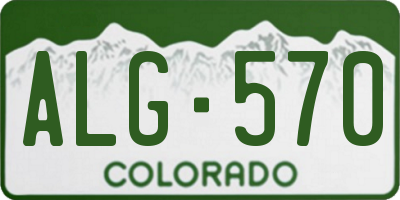 CO license plate ALG570