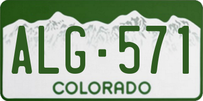 CO license plate ALG571