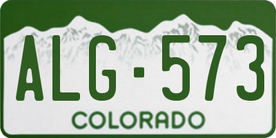 CO license plate ALG573