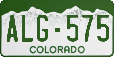 CO license plate ALG575