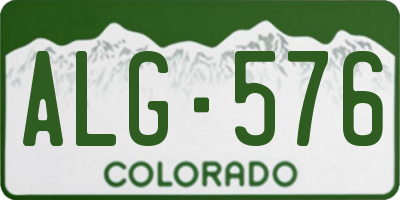 CO license plate ALG576