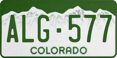 CO license plate ALG577