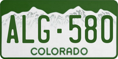 CO license plate ALG580