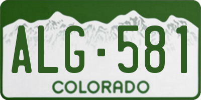 CO license plate ALG581