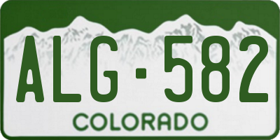 CO license plate ALG582