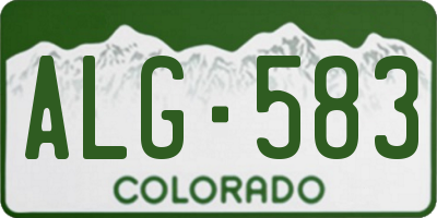 CO license plate ALG583