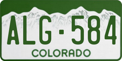 CO license plate ALG584