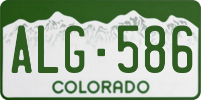 CO license plate ALG586