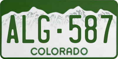 CO license plate ALG587