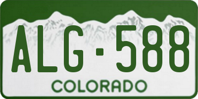 CO license plate ALG588