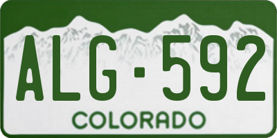 CO license plate ALG592