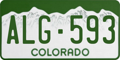 CO license plate ALG593