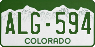 CO license plate ALG594