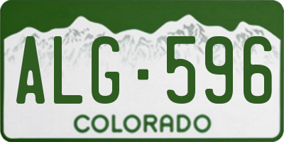 CO license plate ALG596