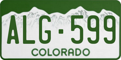 CO license plate ALG599